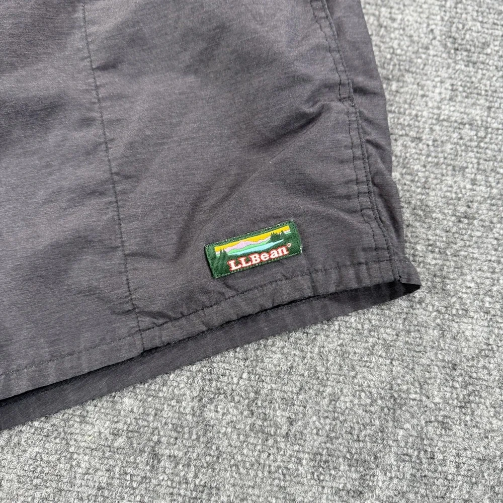LL Bean Swim Trunks Mens Large Gray Nylon‎ Quick Dry Board Shorts Back Pocket